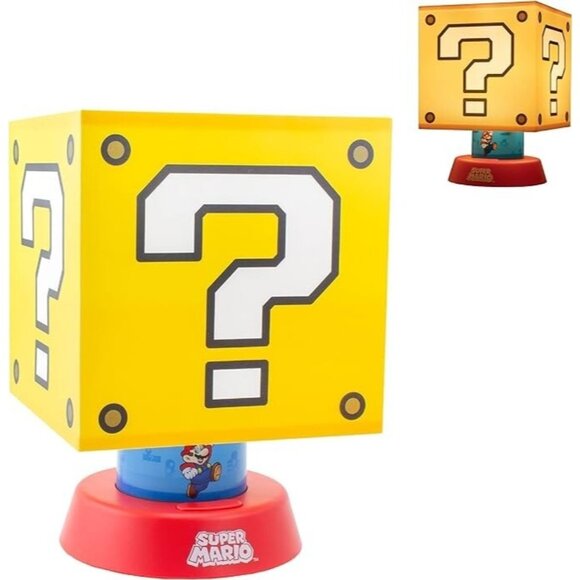 Super Mario Icon Lamp Kid Yellow Cube Night Light LED Dimmable Lamp Nintendo NEW - Picture 2 of 10